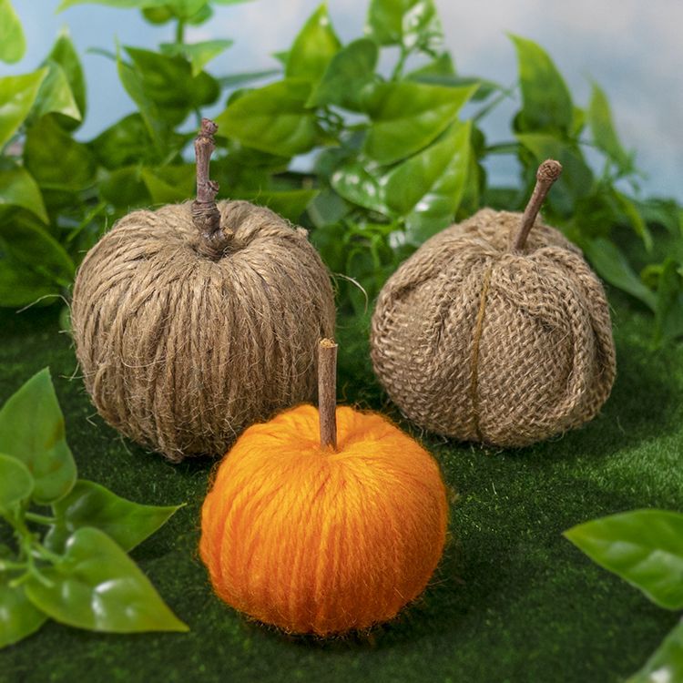 Rustic Wrapped Pumpkins