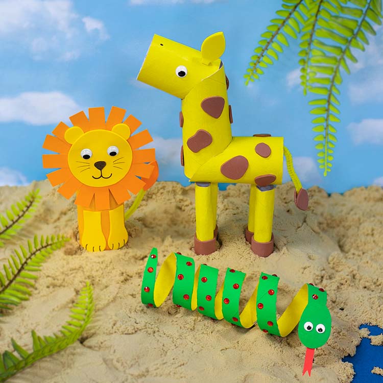 Cardboard Tube Jungle Animals