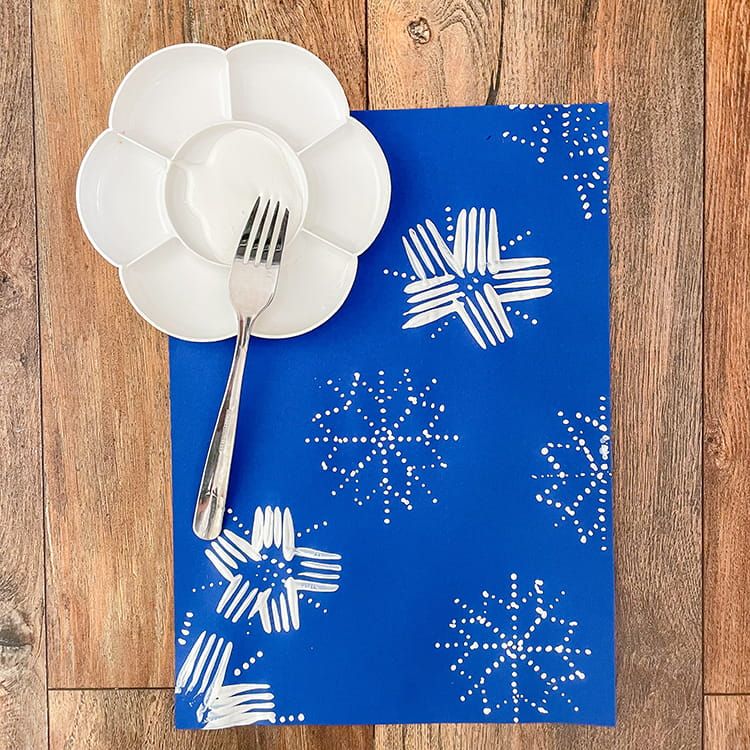 Snowflake Fork Painting