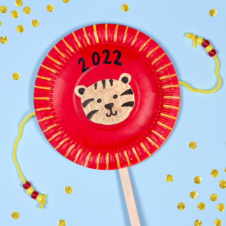 Year of the Tiger Paper Plate Drum