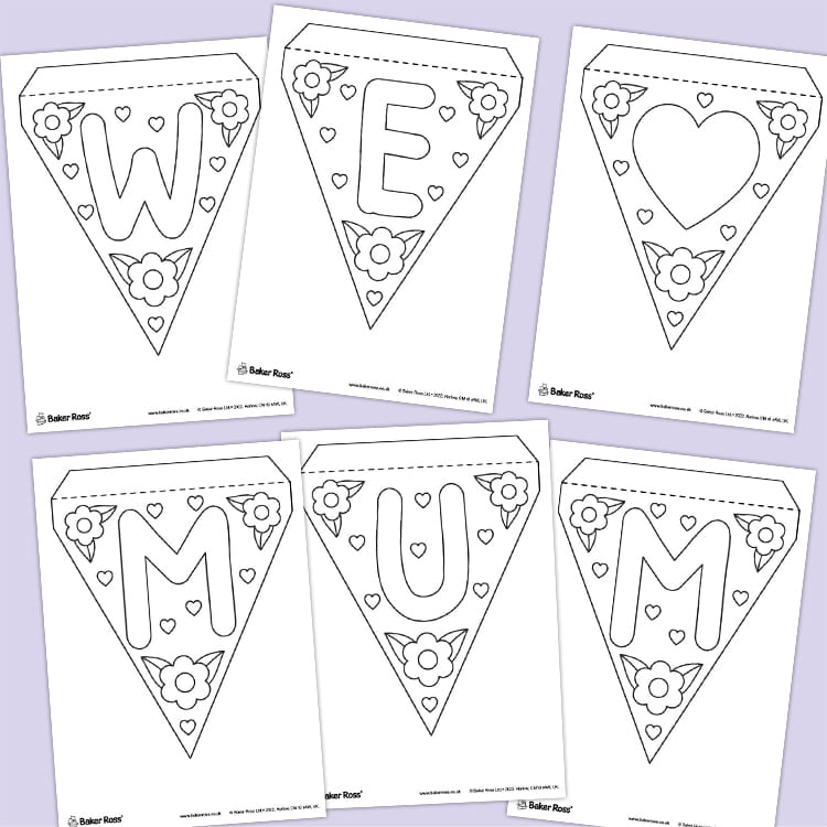 We Love Mum Bunting Printable