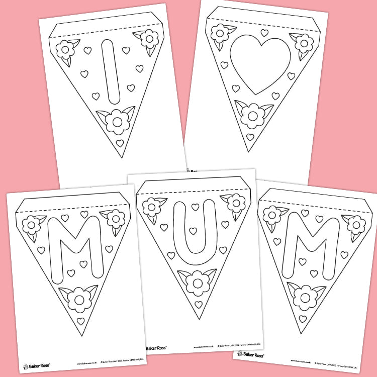 I Love Mum Bunting Printable