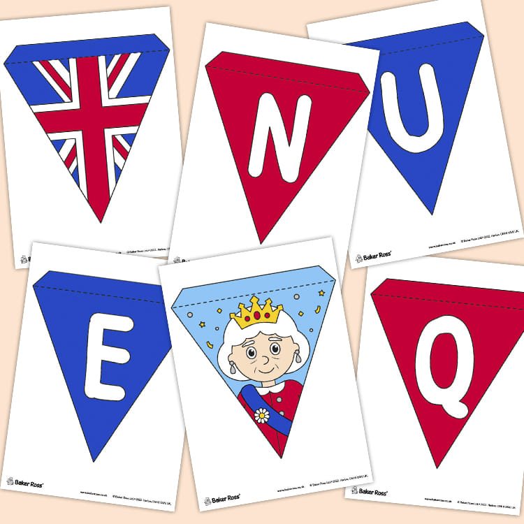 Queen’s Platinum Jubilee Bunting (Coloured)