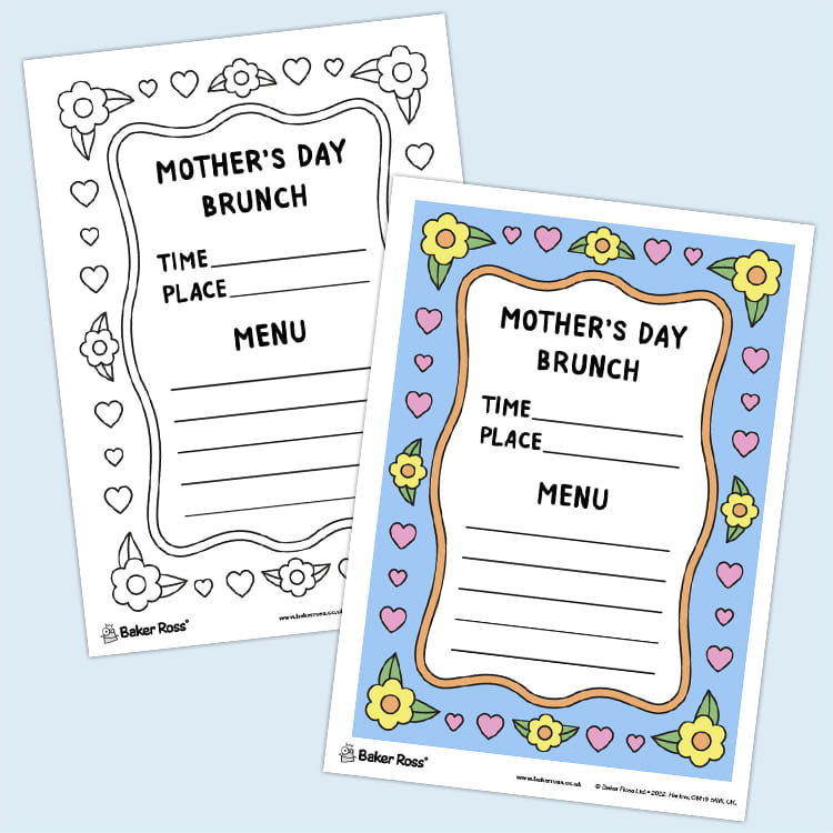 Mother’s Day Menu Printable