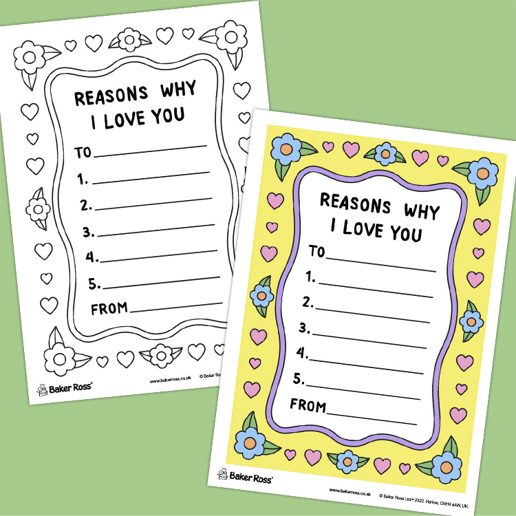 Reasons Why I Love You Printable