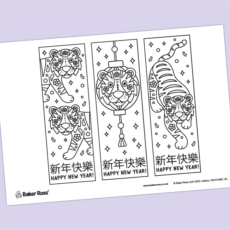 Chinese New Year Tiger Bookmarks