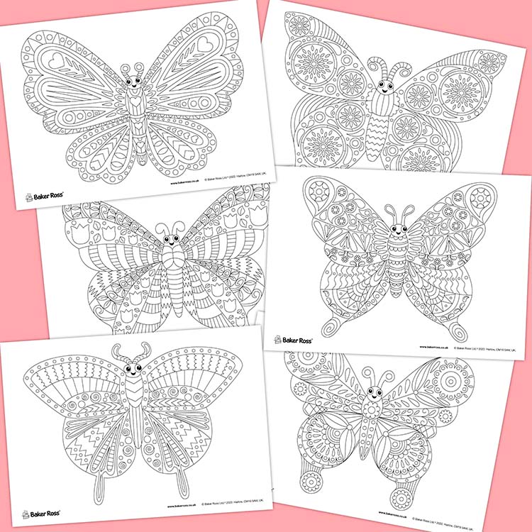 Butterfly Mindfulness Colouring Pictures