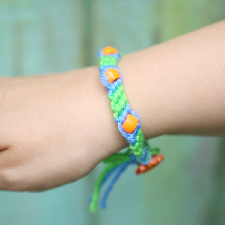 Stripe & Bead Friendship Bracelet