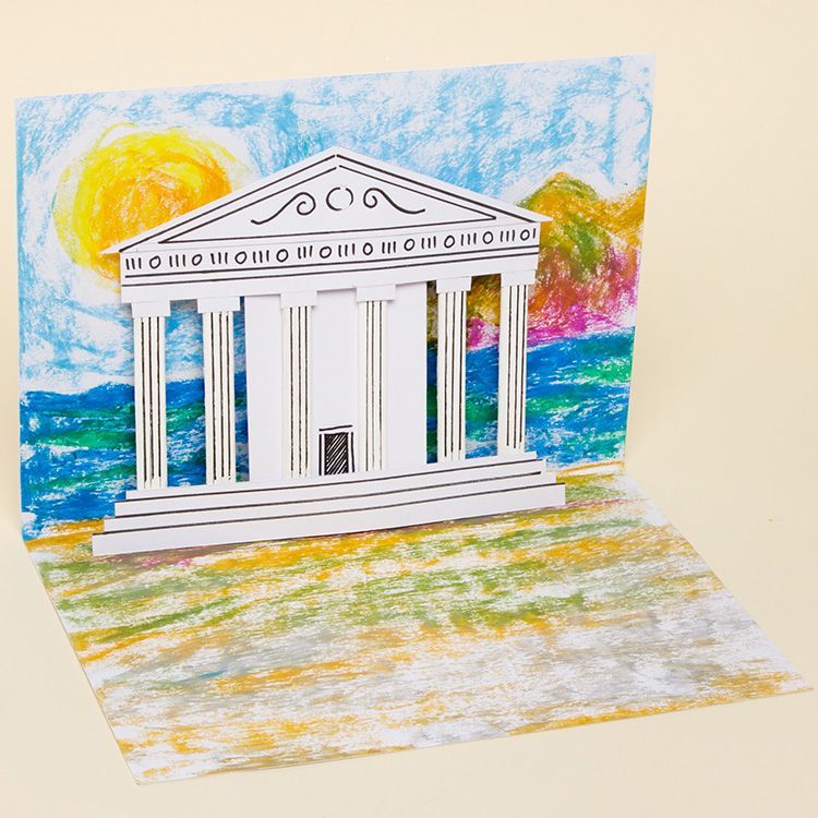 Pop-Up Greek Temple Card