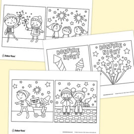 Bonfire Night Colouring Pictures