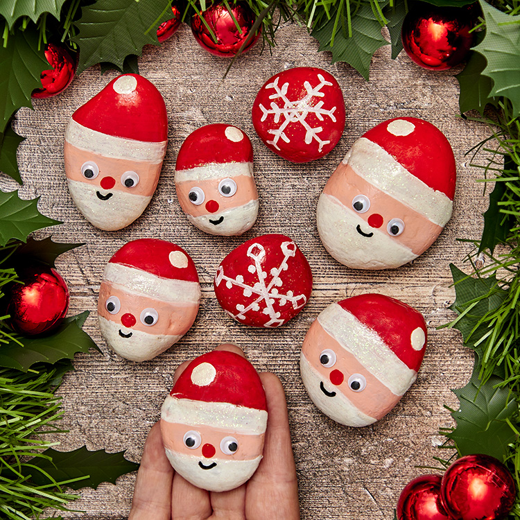 Festive Santa Stones