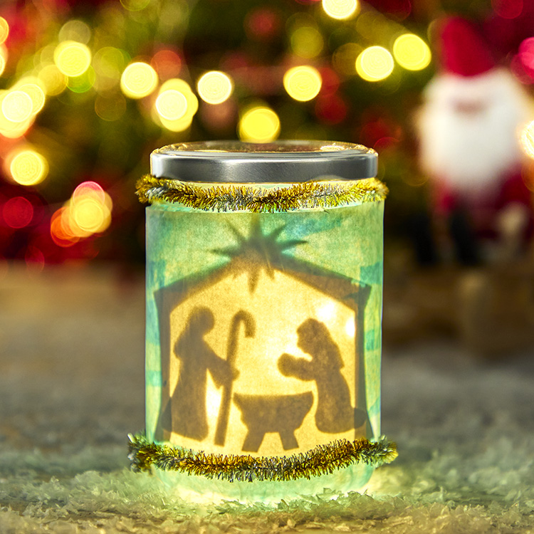 Secret Silhouette Nativity Jar