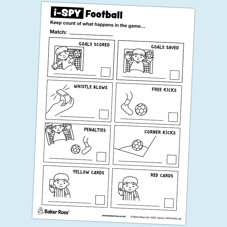 i-Spy Football Score Card