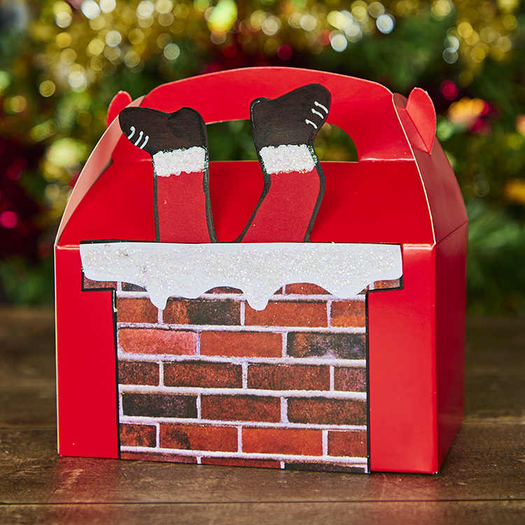 Santa In The Chimney Gift Box