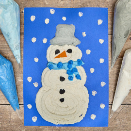 Puffy Painting Snowman