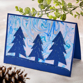 Winter Foam Marbling Card