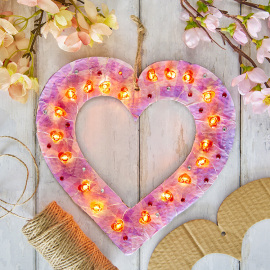 Heart LED String Light Wreath
