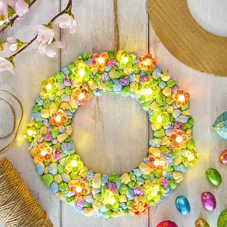 Flower LED String Light Wreath