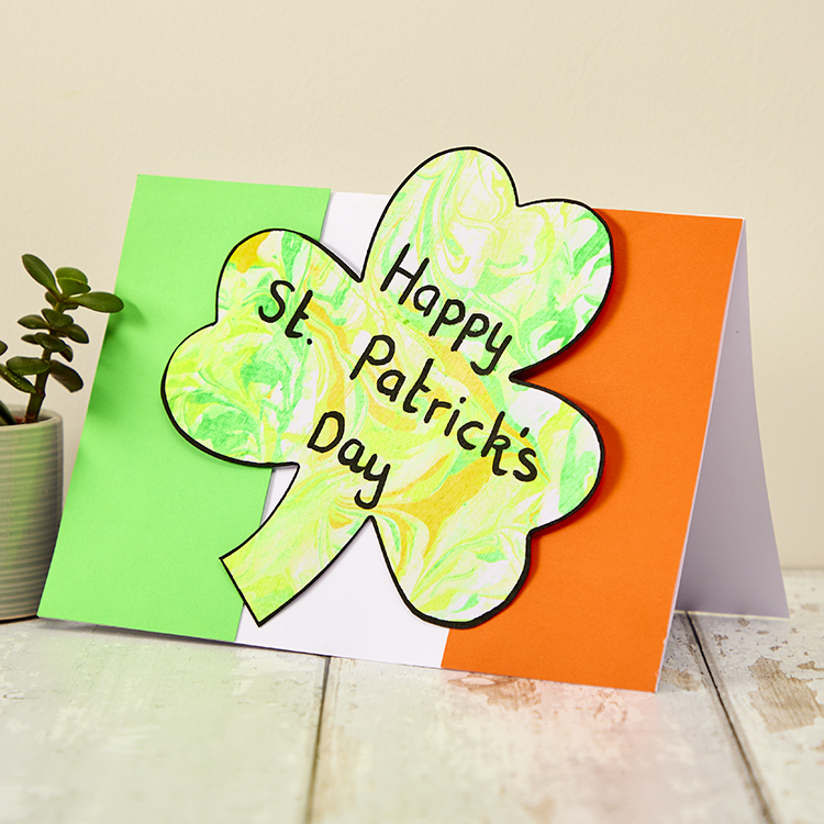 Shamrock Marbling Card