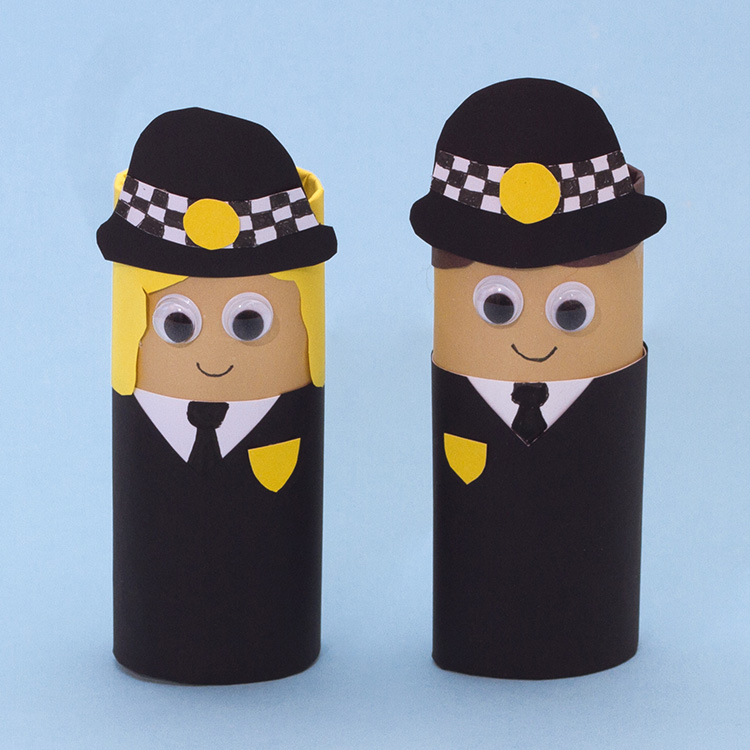 Cardboard Tube Police Officers