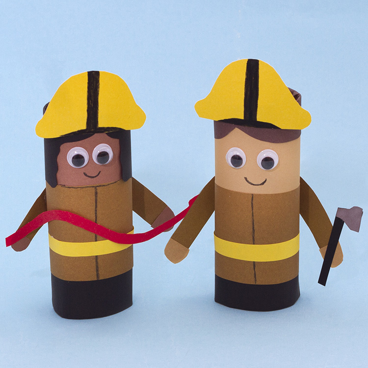 Cardboard Tube Fire Fighters