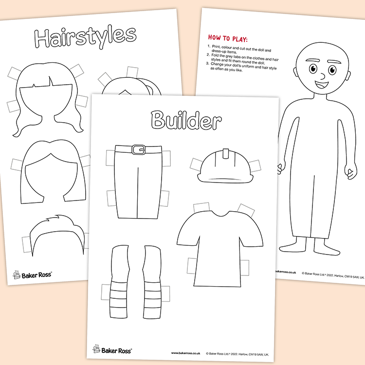 Builder Dress-up Paper Doll