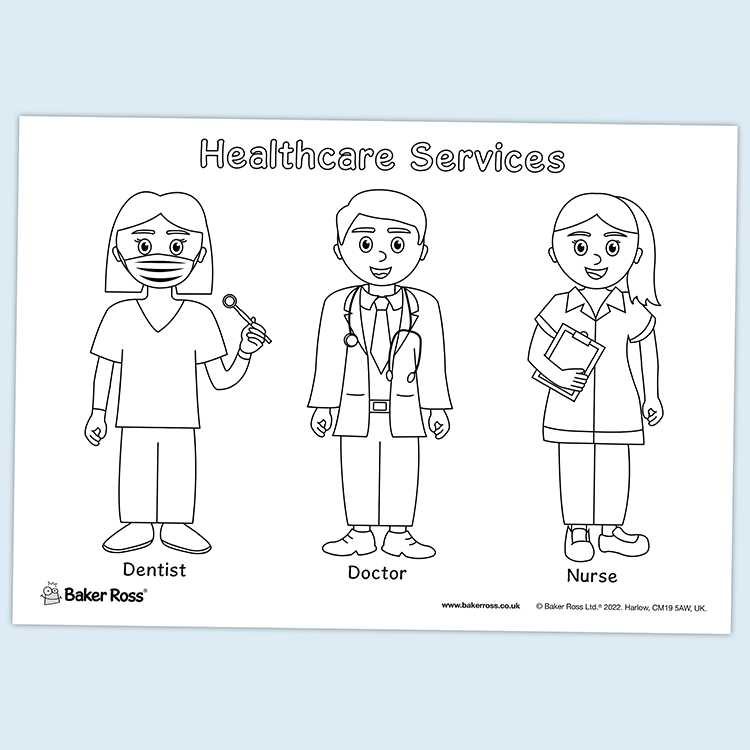 Healthcare Services Colouring Picture