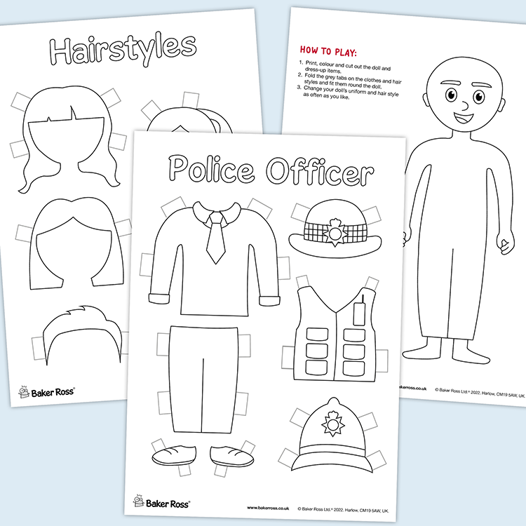 Police Dress-up Paper Doll