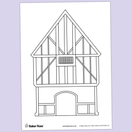 Tudor House Colouring Picture