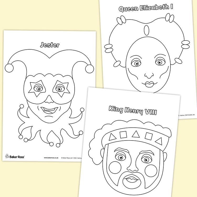 Tudor Character Colouring Pictures