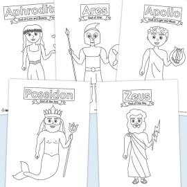 Greek Gods Colouring Pictures