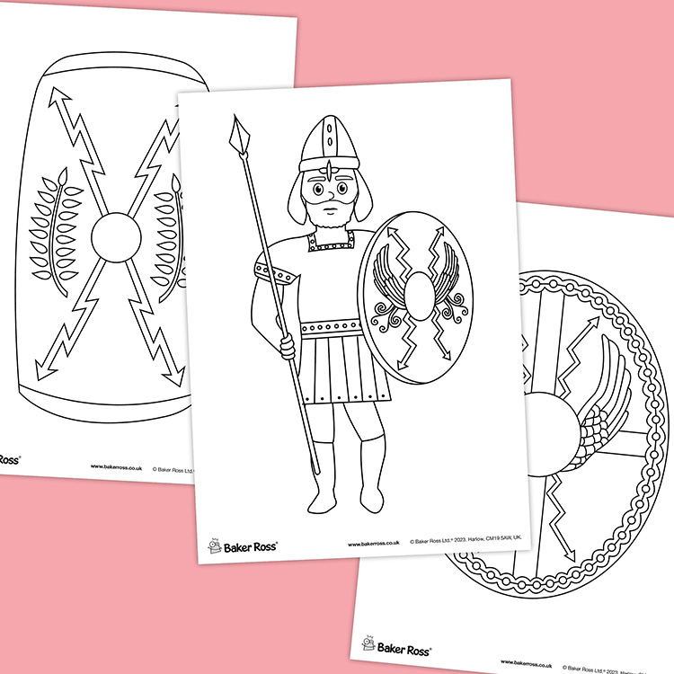 Roman Shield Colouring Pictures