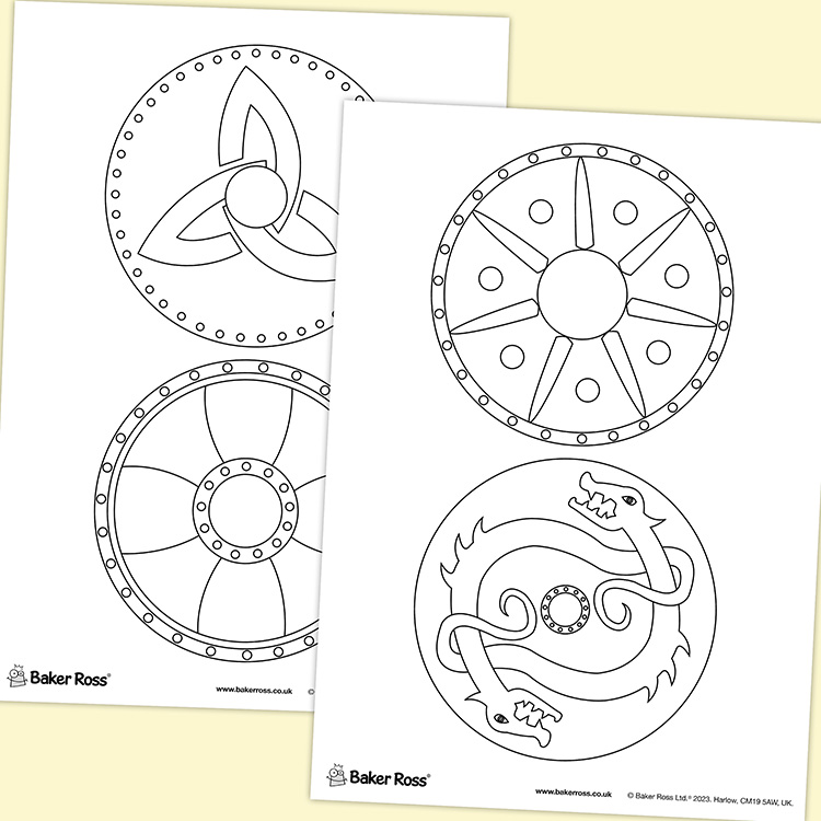 Viking Shield Colouring Pictures