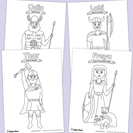 Viking Gods Colouring Pictures