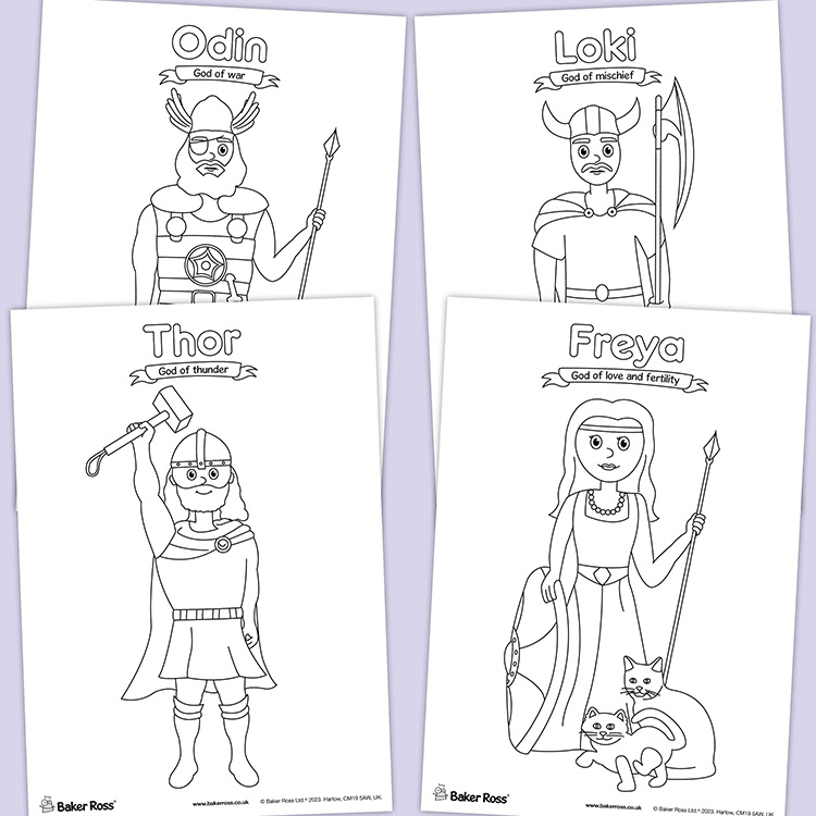 Viking Gods Colouring Pictures