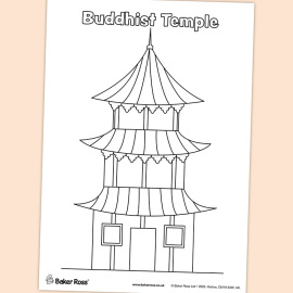 Buddhist Temple Colouring Picture