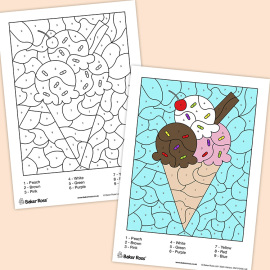 Ice Cream Colour By Numbers