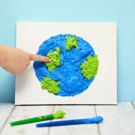 Earth Day Puffy Paint Canvas