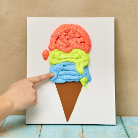 Puffy Paint Ice Cream Canvas