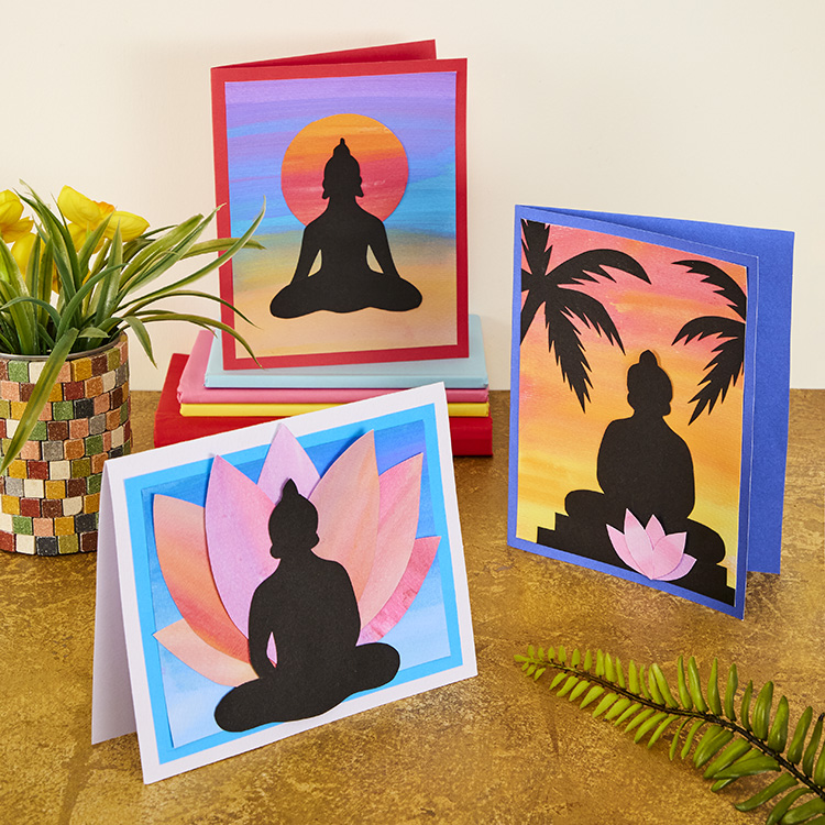 Buddhist Silhouette Cards