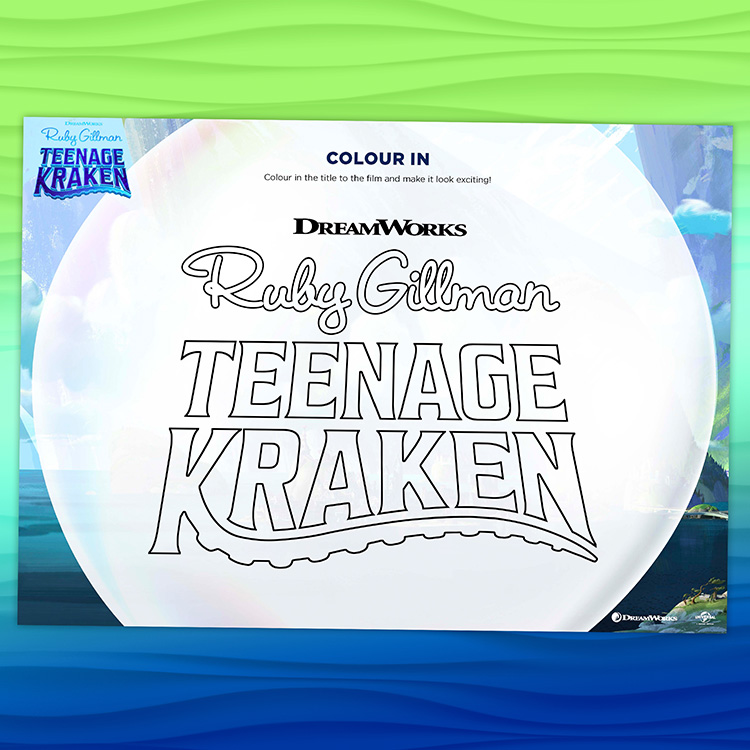 Ruby Gillman Teenage Kraken Colouring Sheet