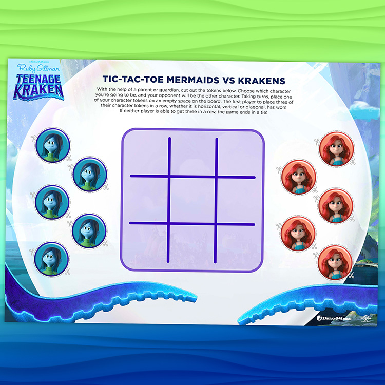 Ruby Gillman Teenage Kraken Tic-Tac-Toe