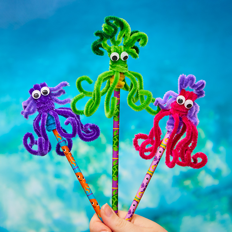 Kraken Pipe Cleaner Pencil Toppers