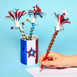 Bastille Day Pen Pot and Pencil Toppers