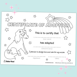 Unicorn Certificate of Adoption