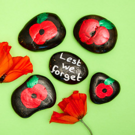 Poppy Remembrance Stones