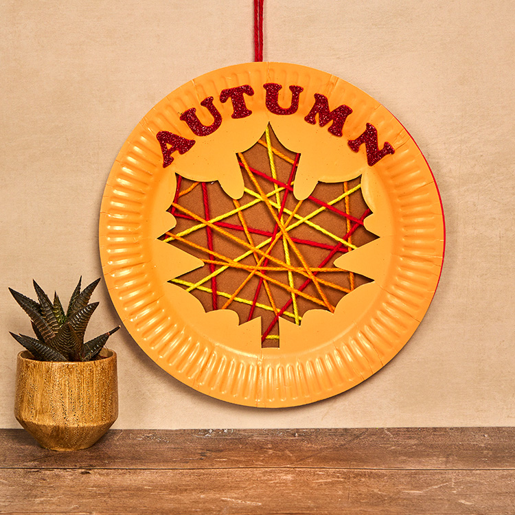 Hanging Paper Plate Leaf Decoration