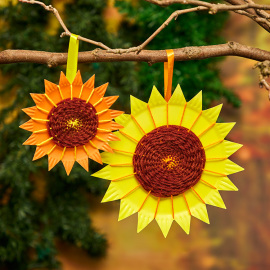 Paper Plate Sunflower Weaving