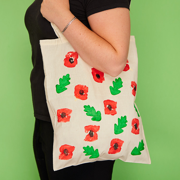 Handprint Poppies Tote Bag