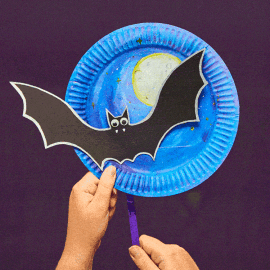 Interactive Paper Plate Bat